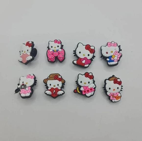 8 Hello Kitty Shoe Charms Silicone Lot for Crocs - Picture 1 of 1